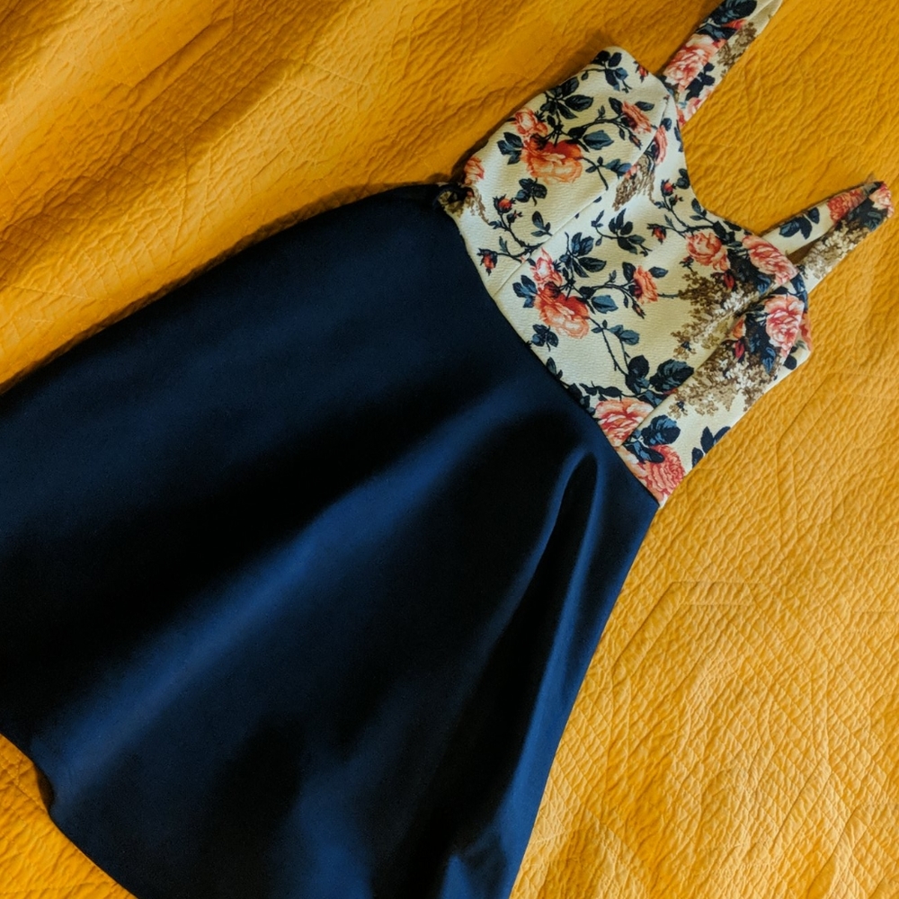 Navy floral dress